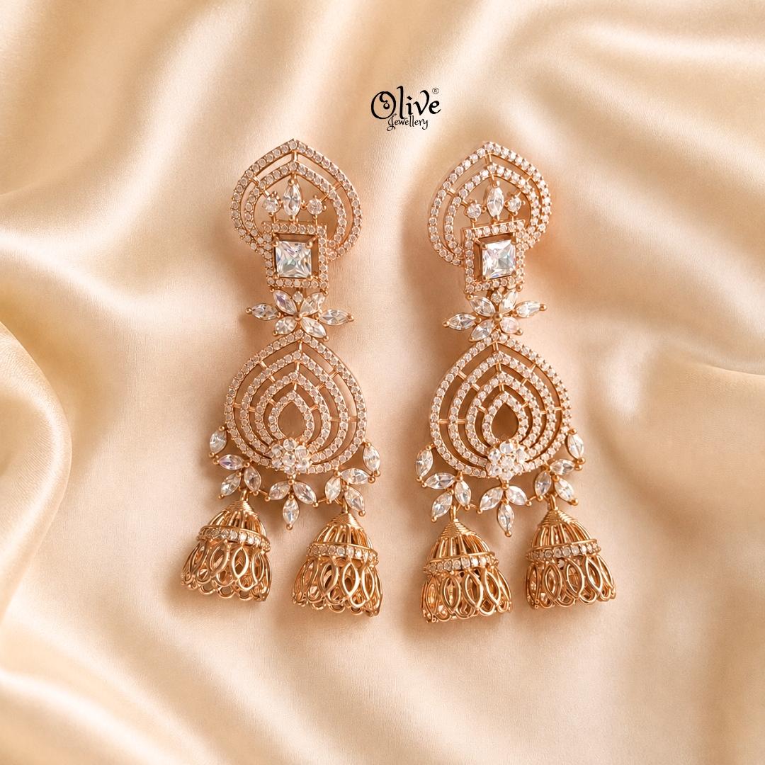 AD Earrings-130-(Rose Gold) (Copy)