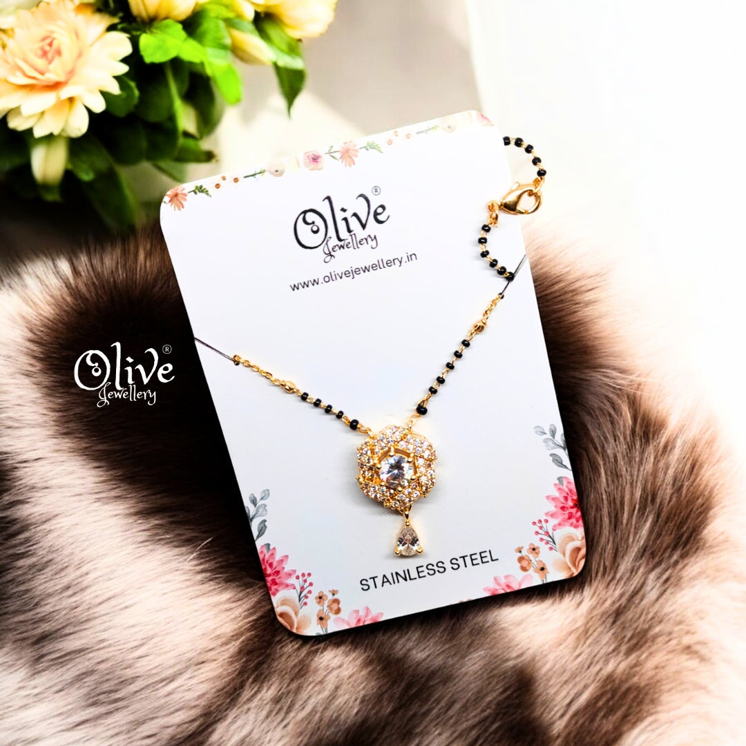 SS Black Beads Chain - 6