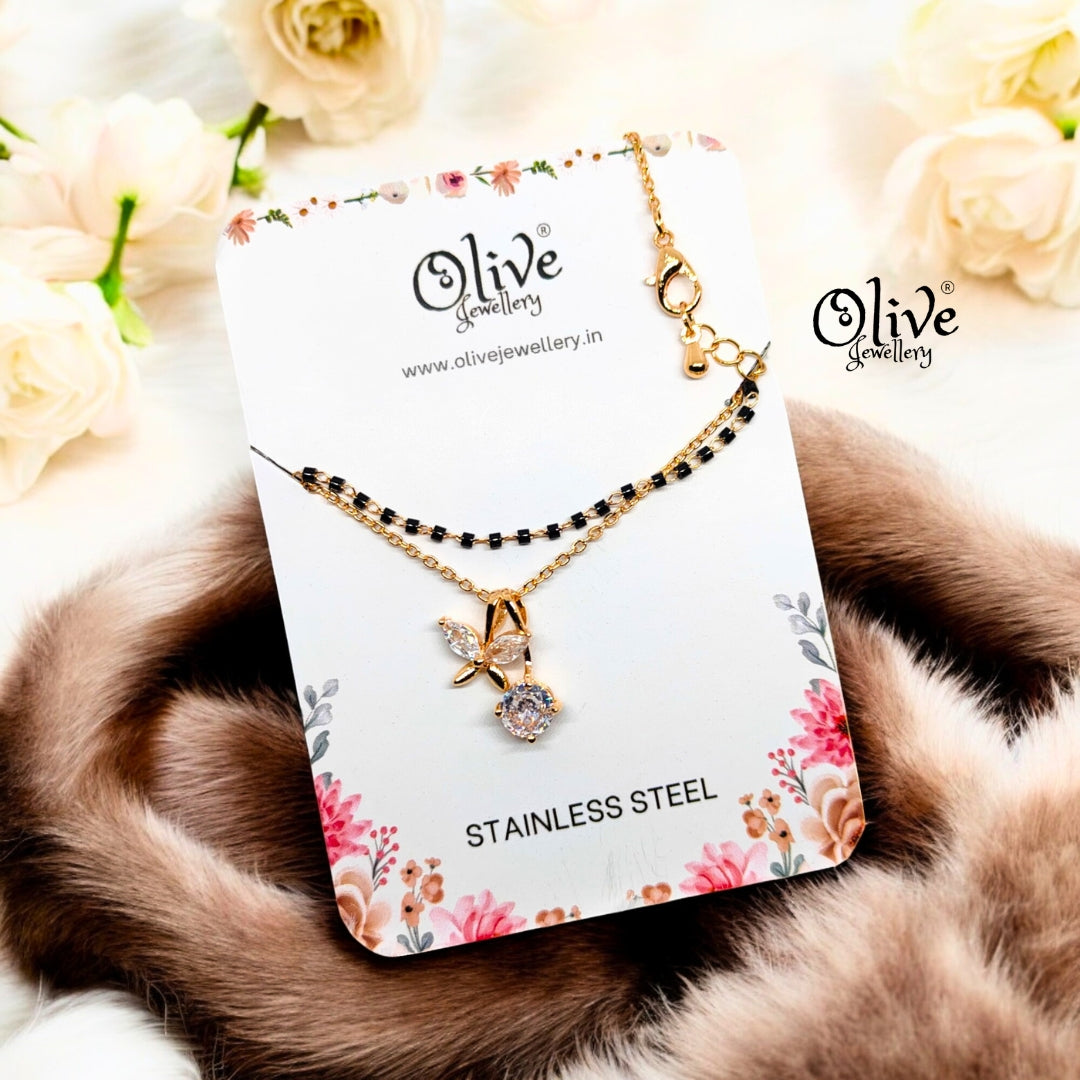 SS Black Beads Chain - 13