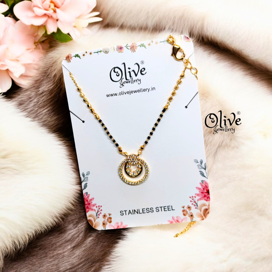 SS Black Beads Chain - 21