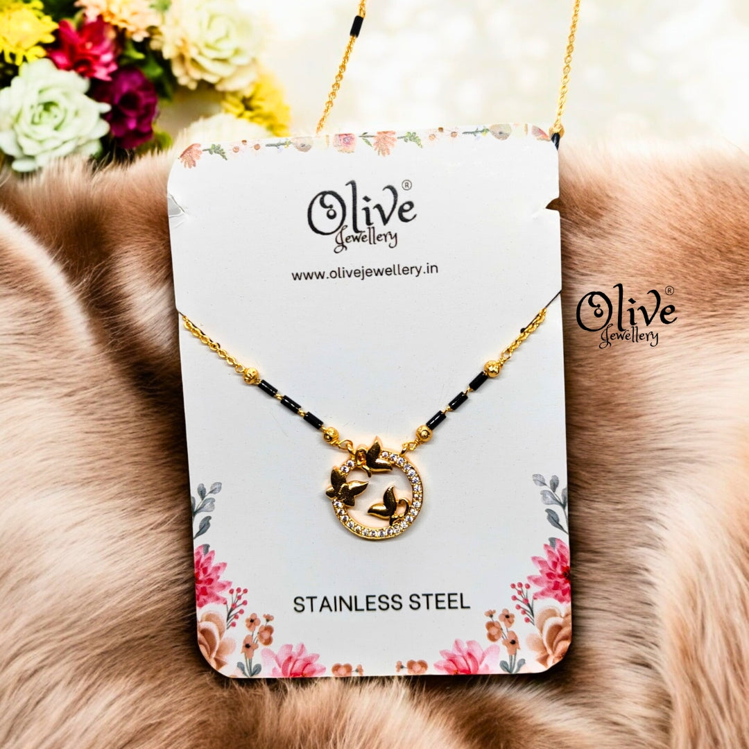 SS Black Beads Chain - 23