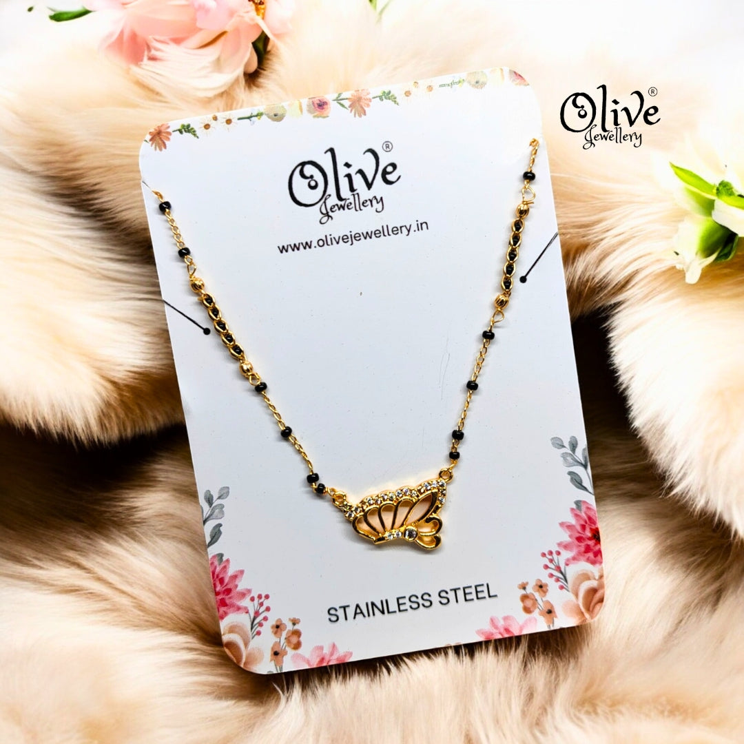 SS Black Beads Chain - 25