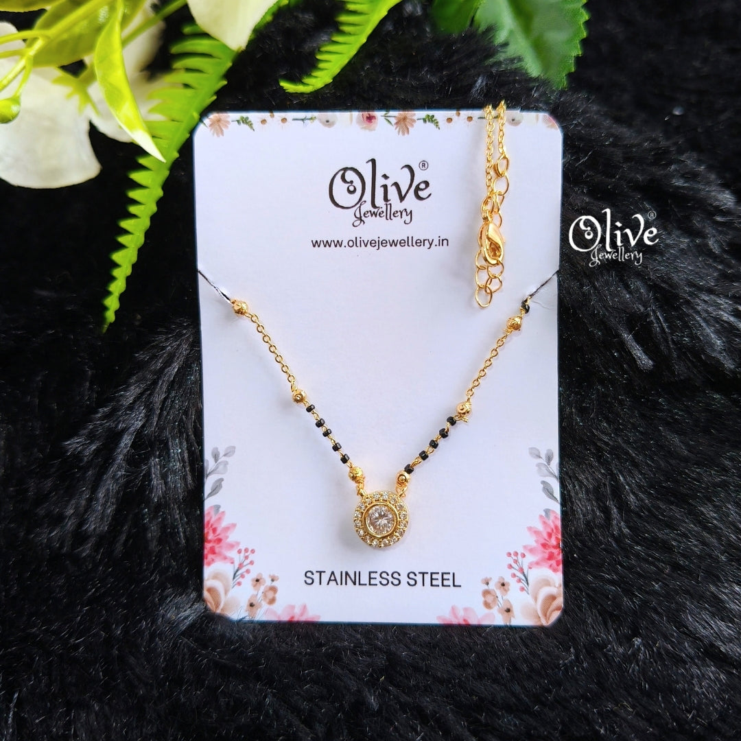 SS Black Beads Chain - 67( Gold Shade )