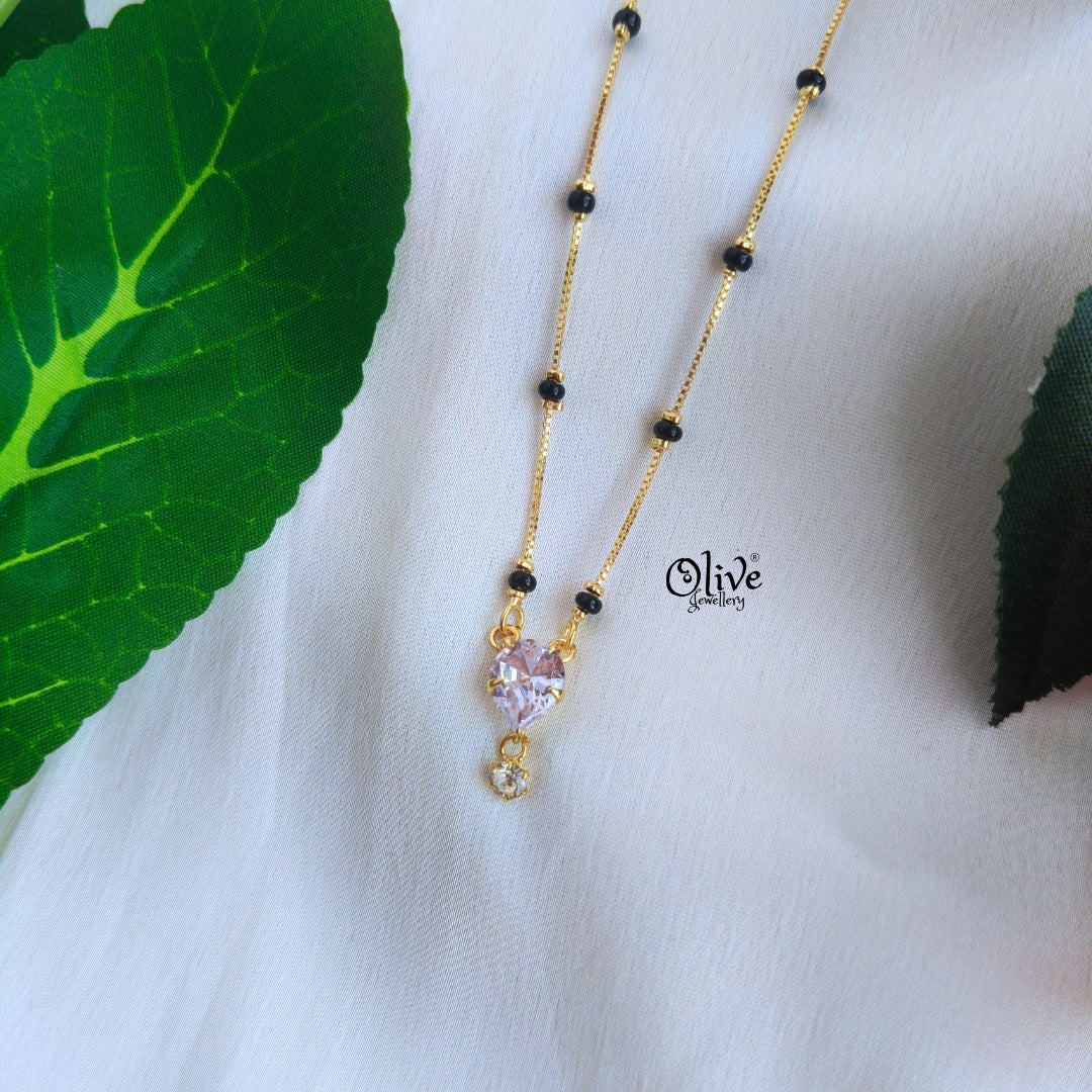 SS Black Beads Chain - 81( Gold Shade )