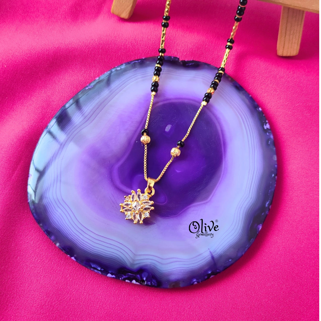 SS Black Beads Chain - 97( Gold Shade )