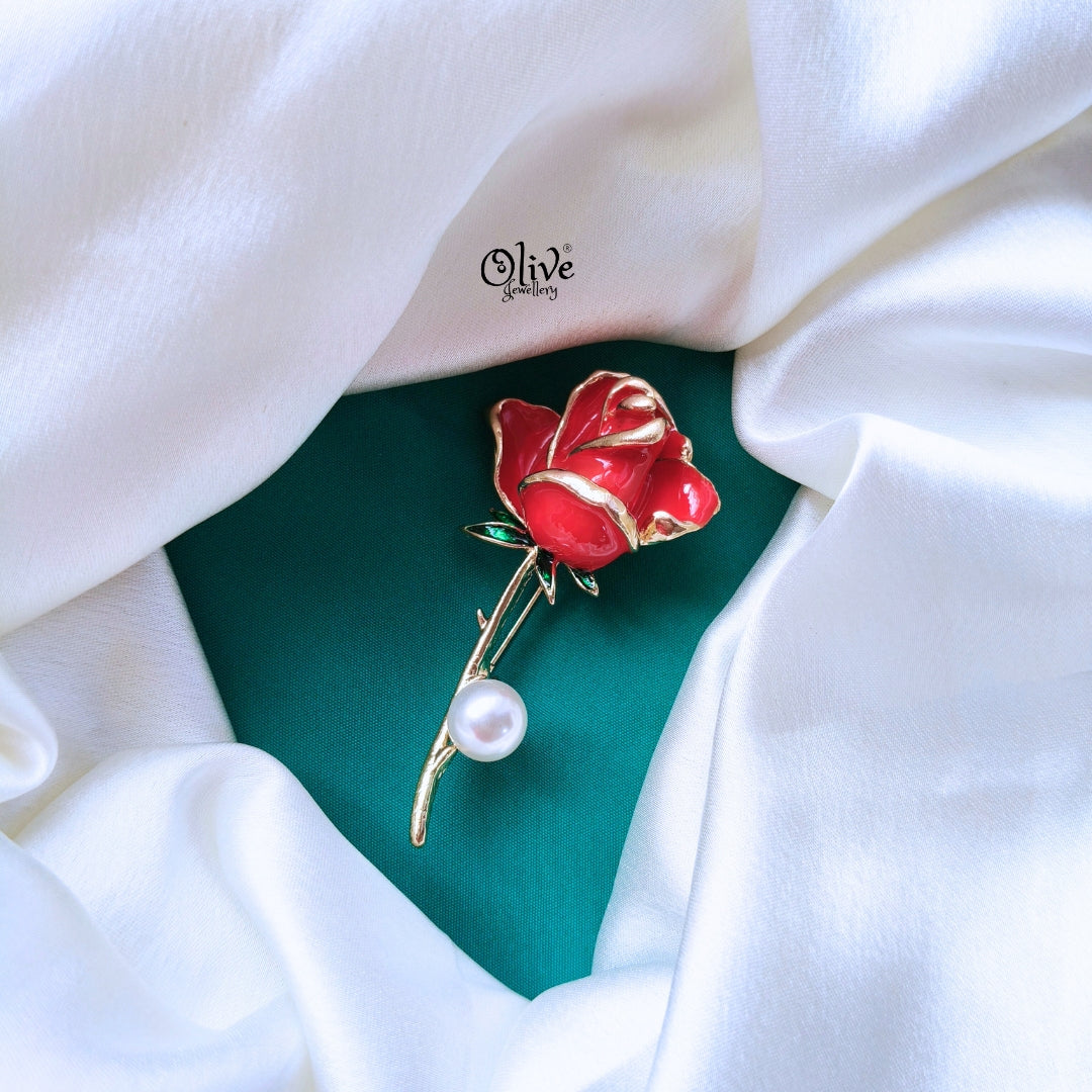 The Red Rose Brooch