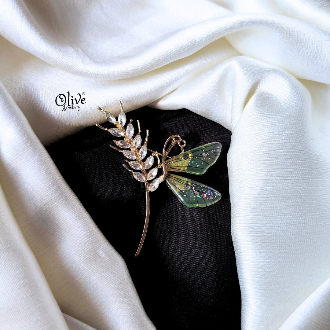 Leafy Butterfly Brooch
