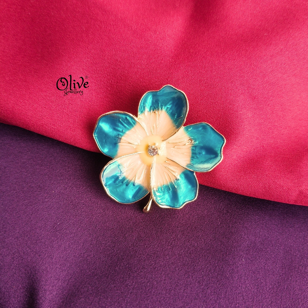 Blue Flower Brooch