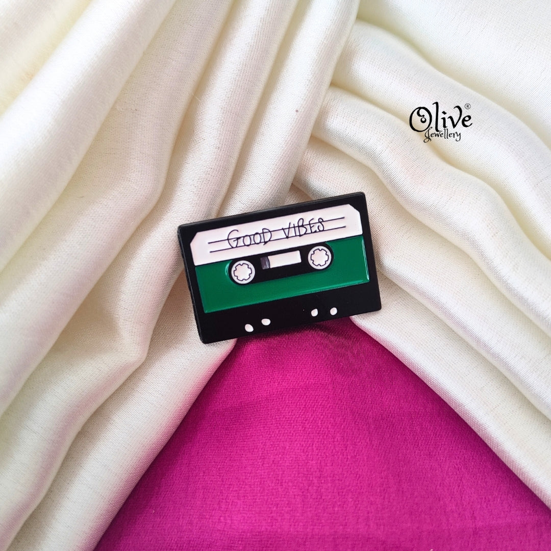 Good Vibes - Cassette Brooch