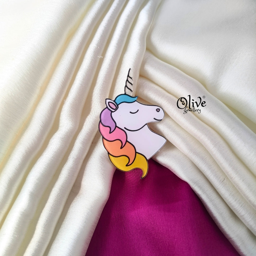 Rainbow Unicorn Brooch