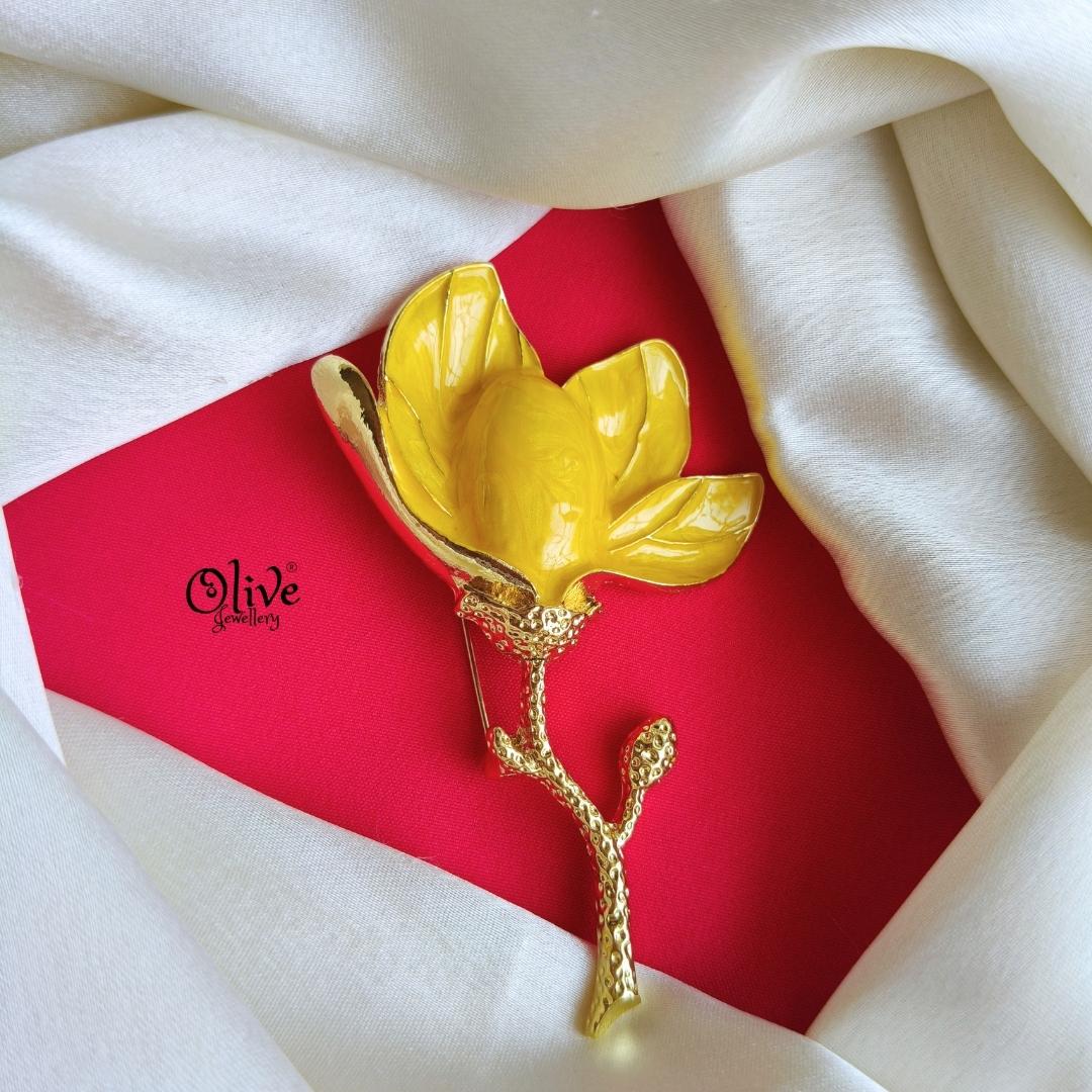 Yellow Flower Brooch-954