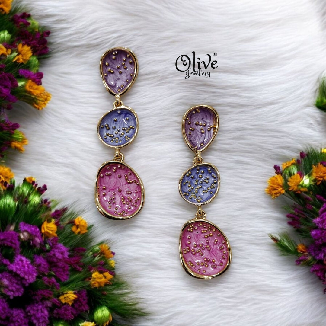 Enamel Earrings - 1