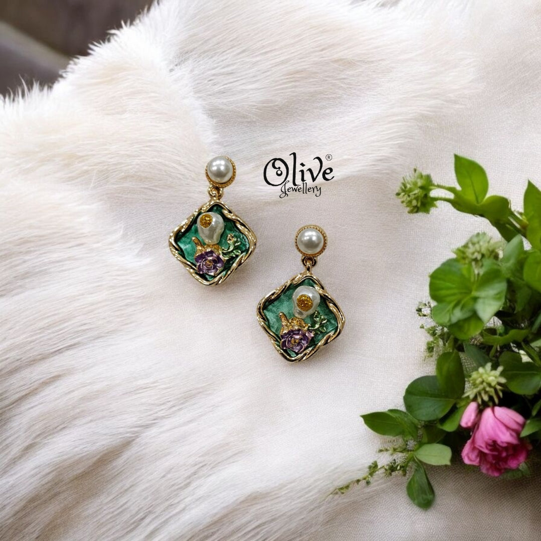 Enamel Earrings - 56