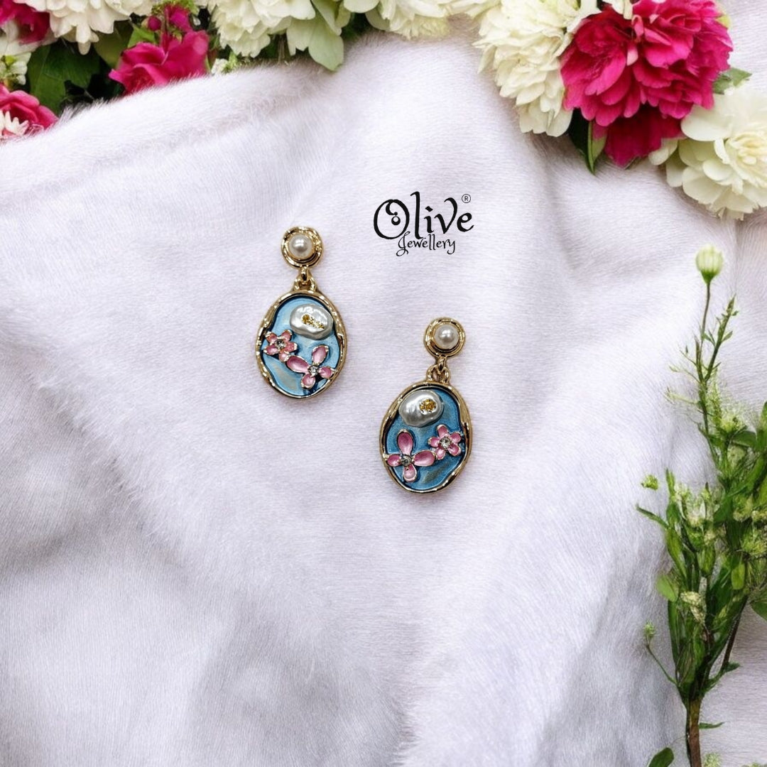 Enamel Earrings - 66