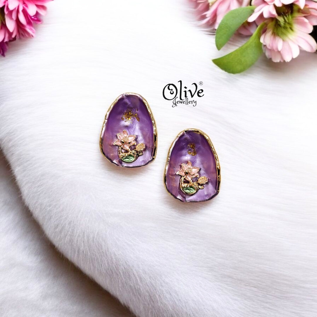 Enamel Earrings - 92