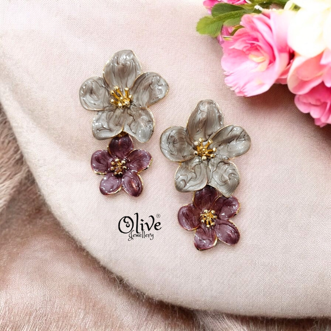 Enamel Earrings - 117