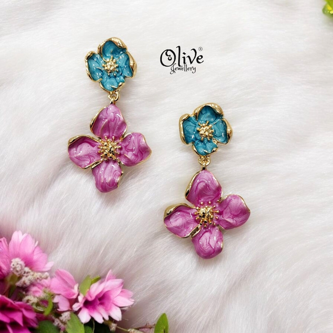 Enamel Earrings - 139