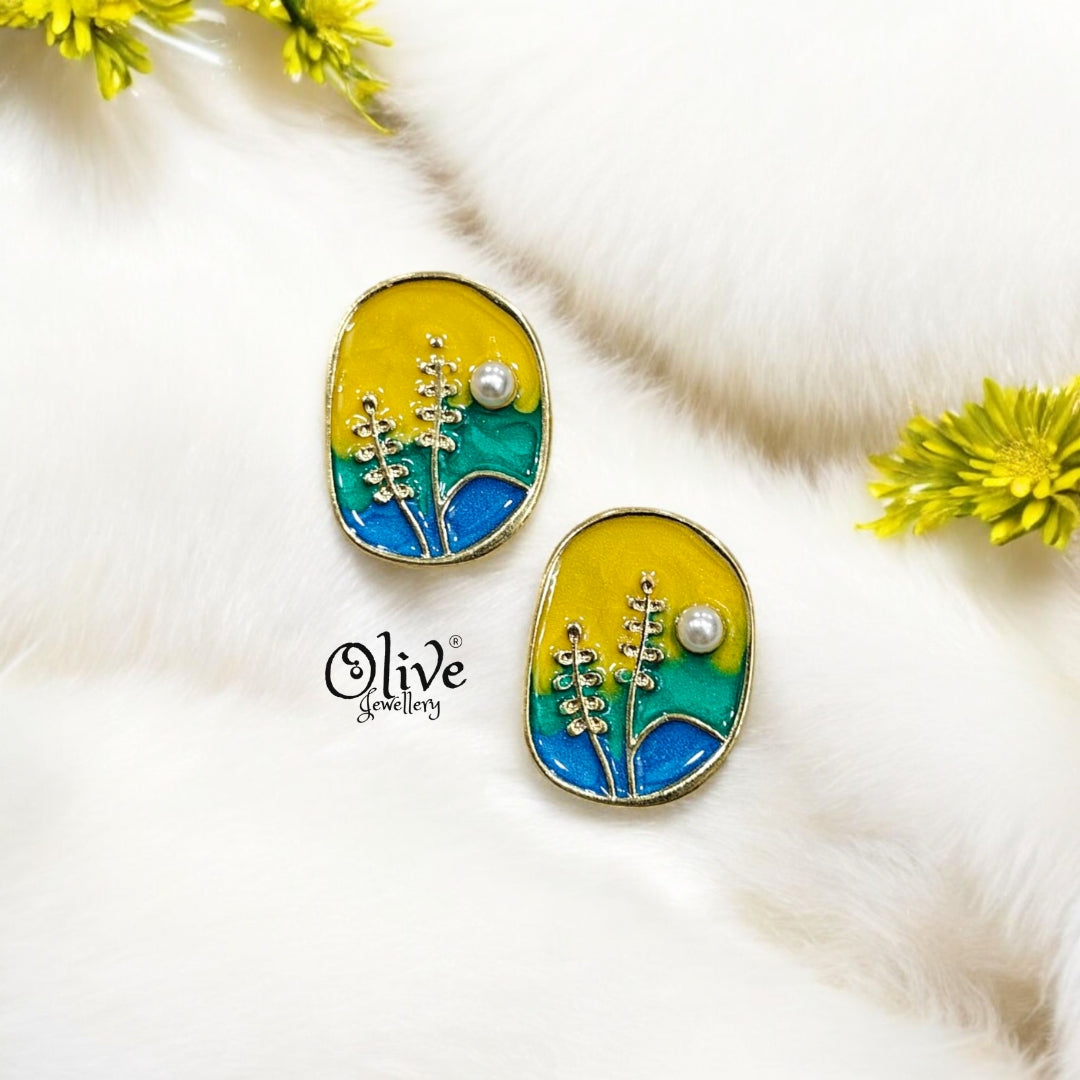Enamel Earrings - 170