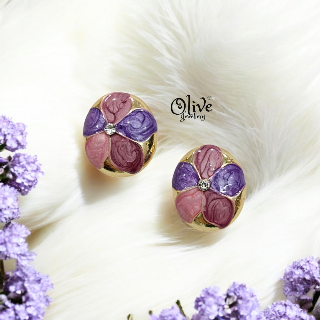 Enamel Earrings - 173