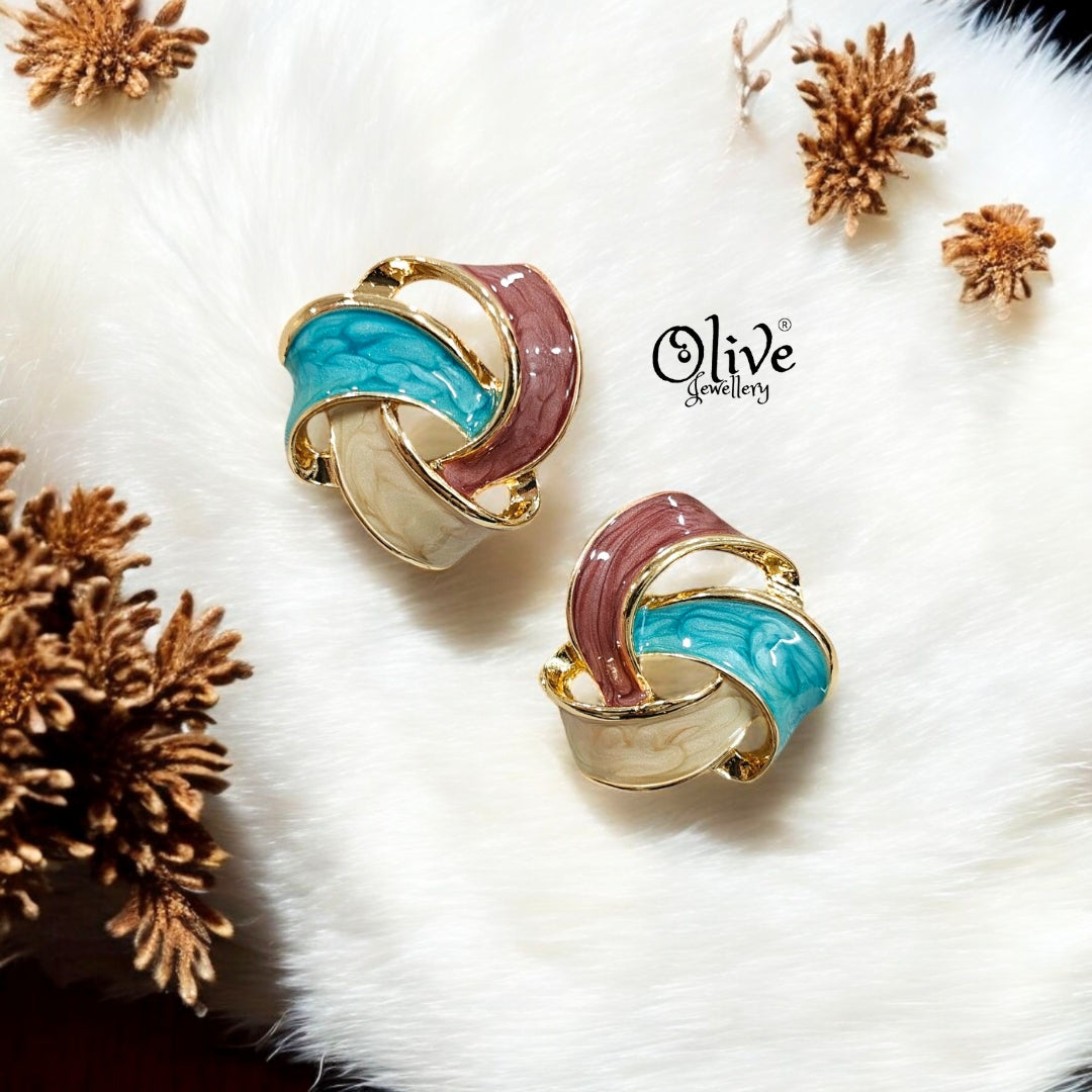 Enamel Earrings - 197