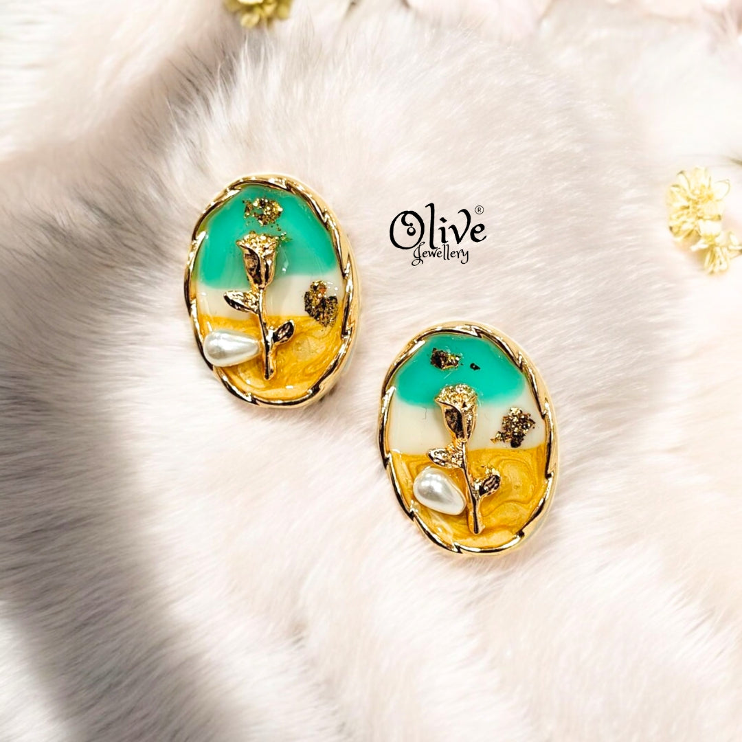 Enamel Earrings - 249