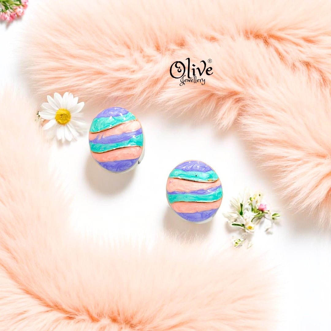 Enamel Earrings -377