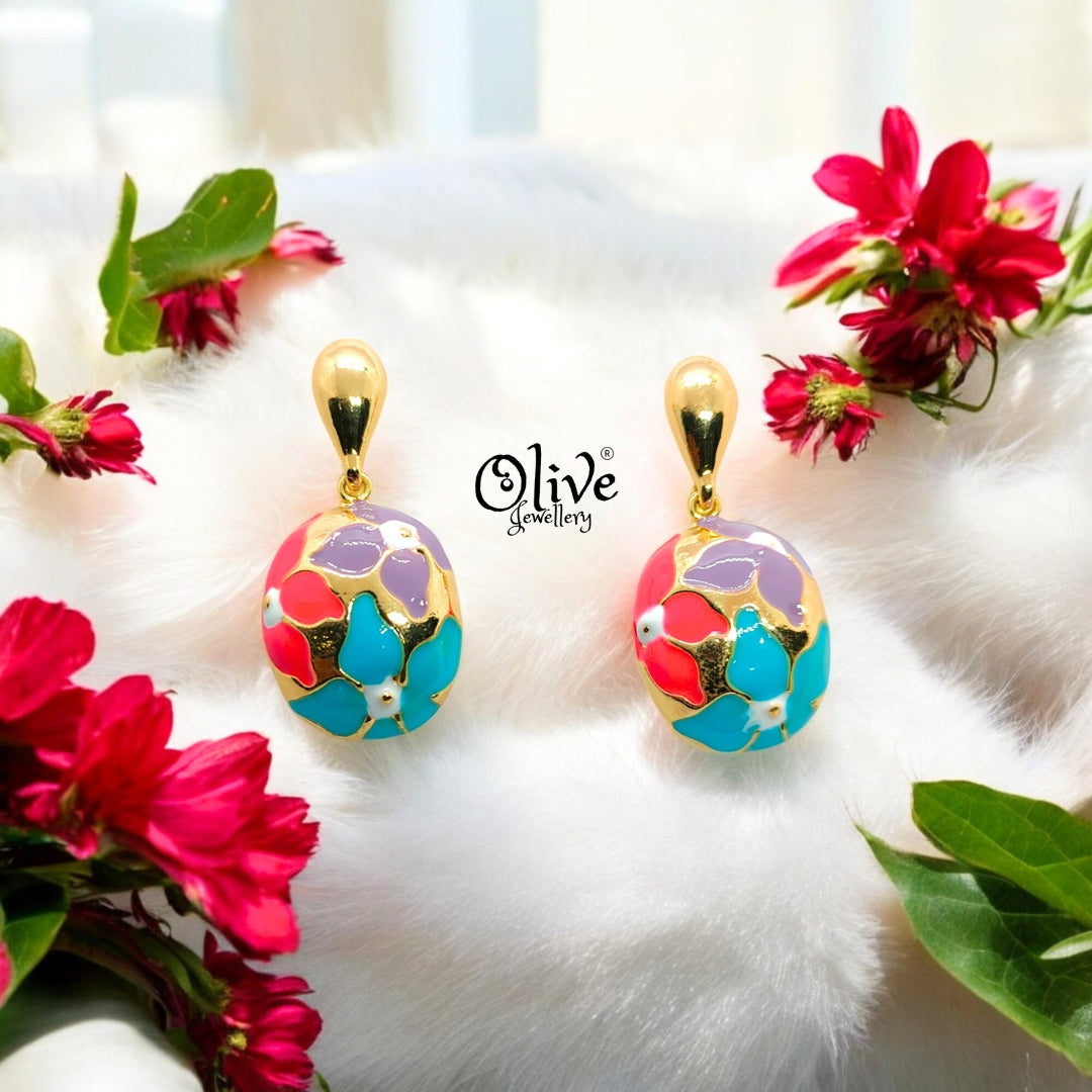 Enamel Earrings - 587
