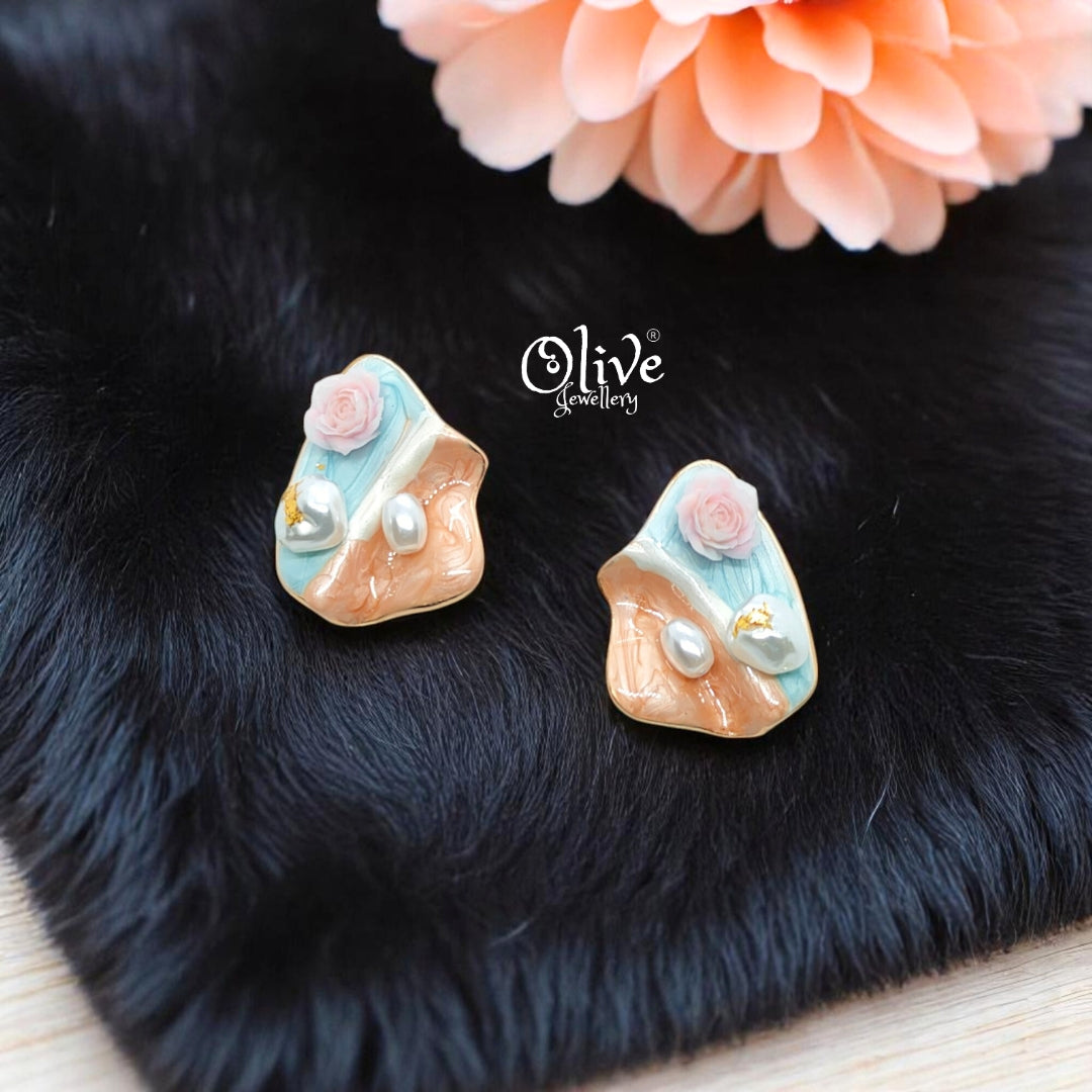 Enamel Earrings - 665