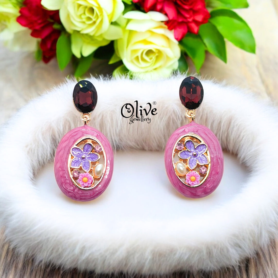 Enamel Earrings - 681