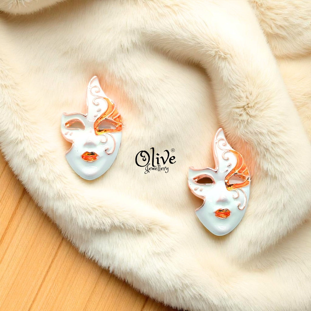 Enamel Earrings - 699 - Rose Gold Shade