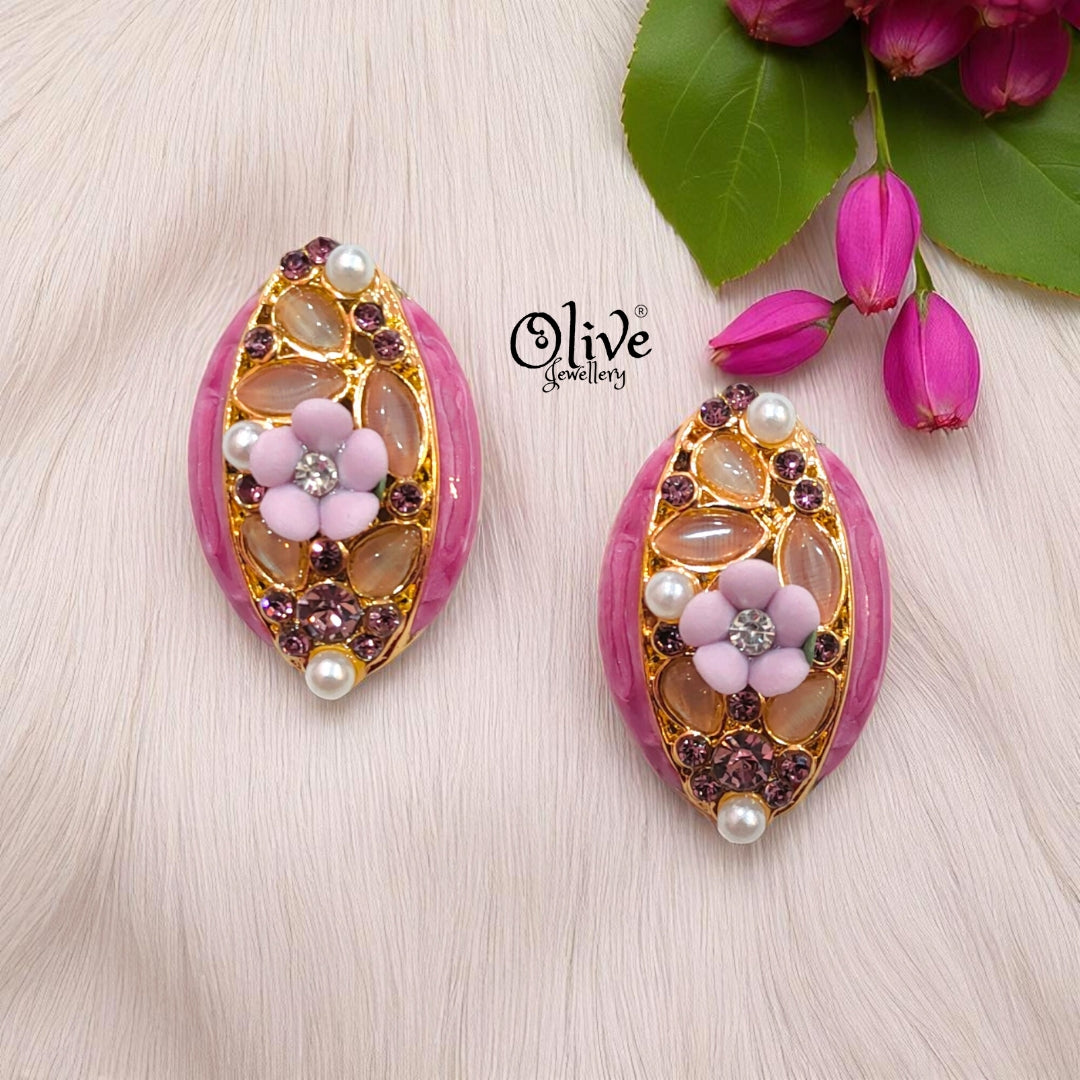 Enamel Earrings - 722