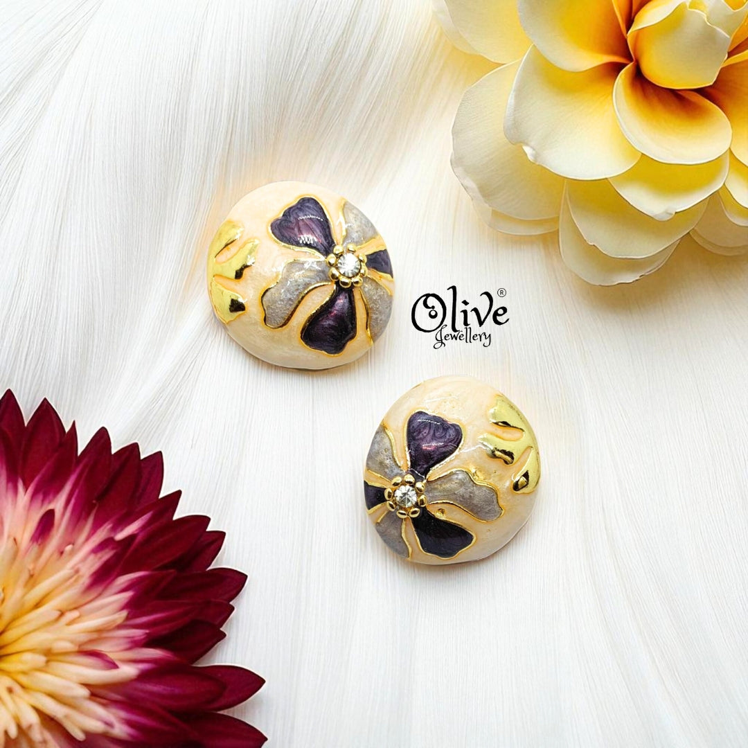 Enamel Earrings - 758