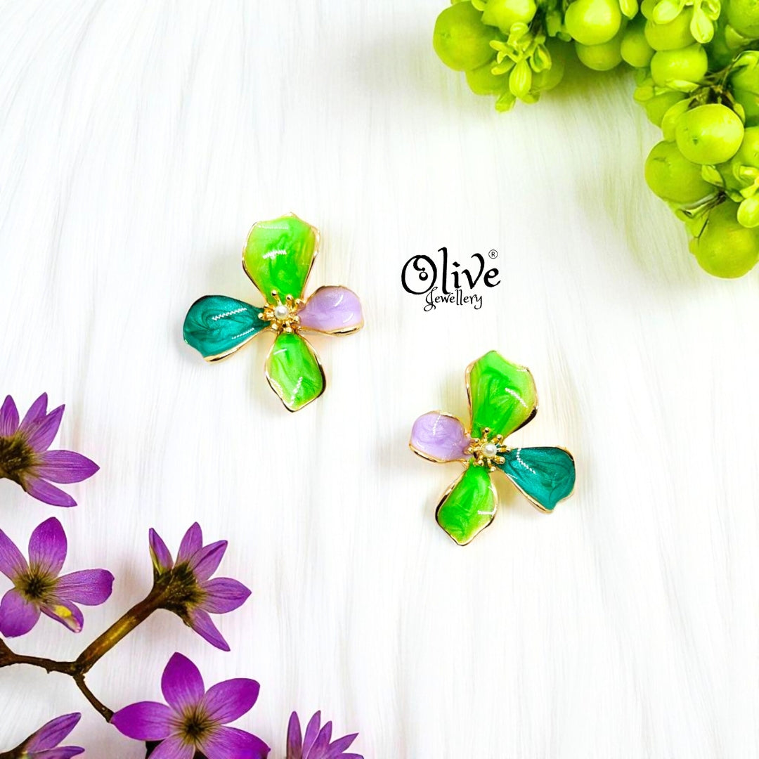 Enamel Earrings - 764
