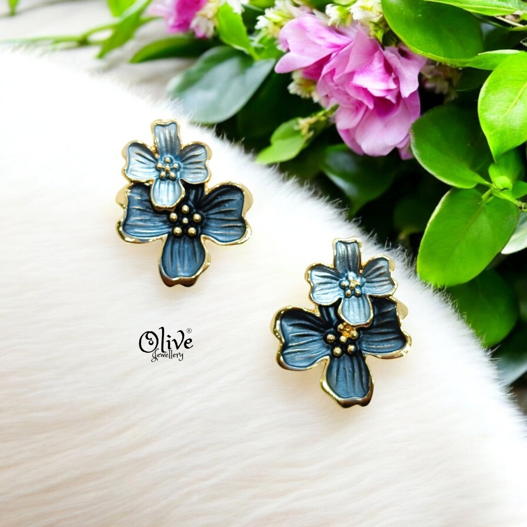 Enamel Earrings - 1185