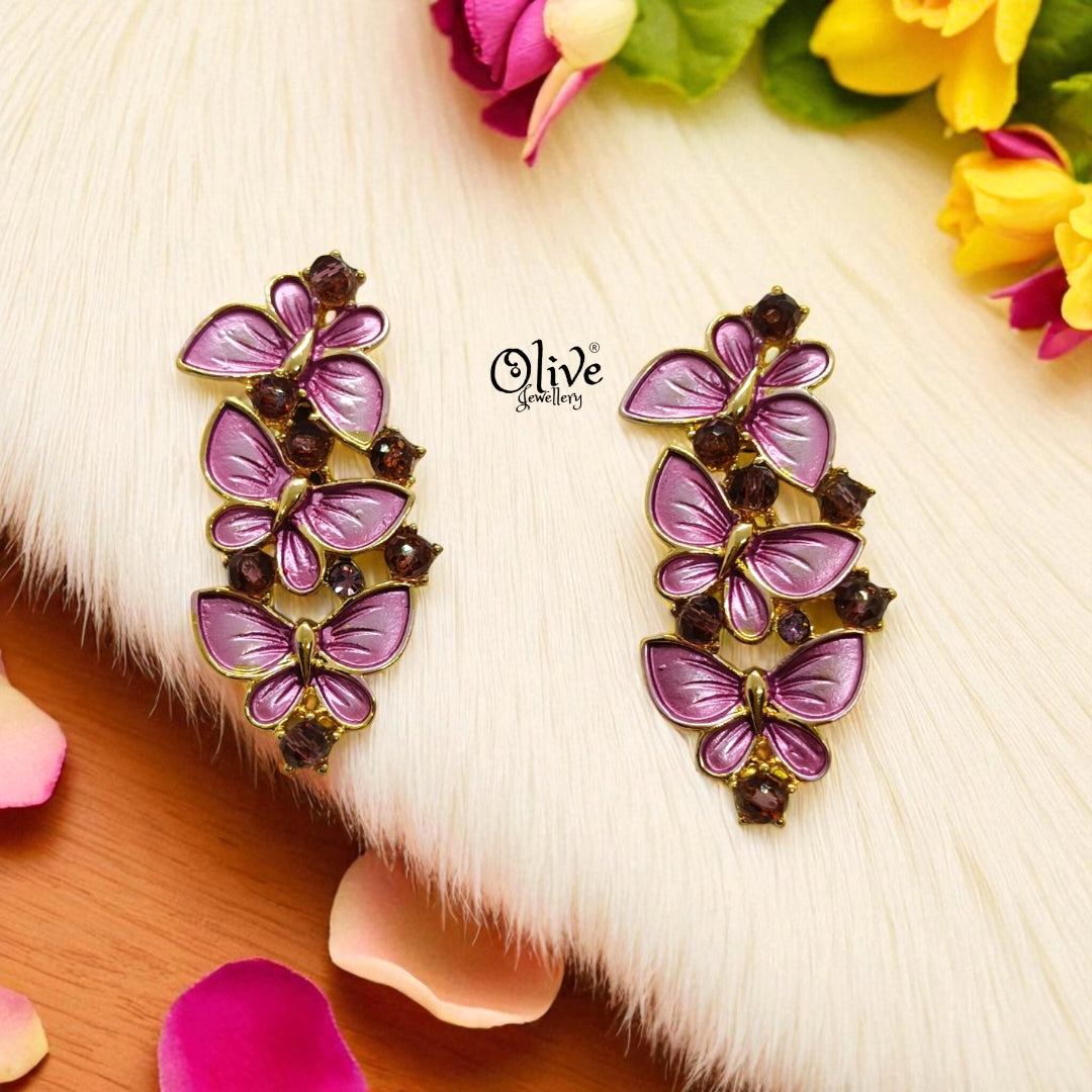 Enamel Earrings - 1221