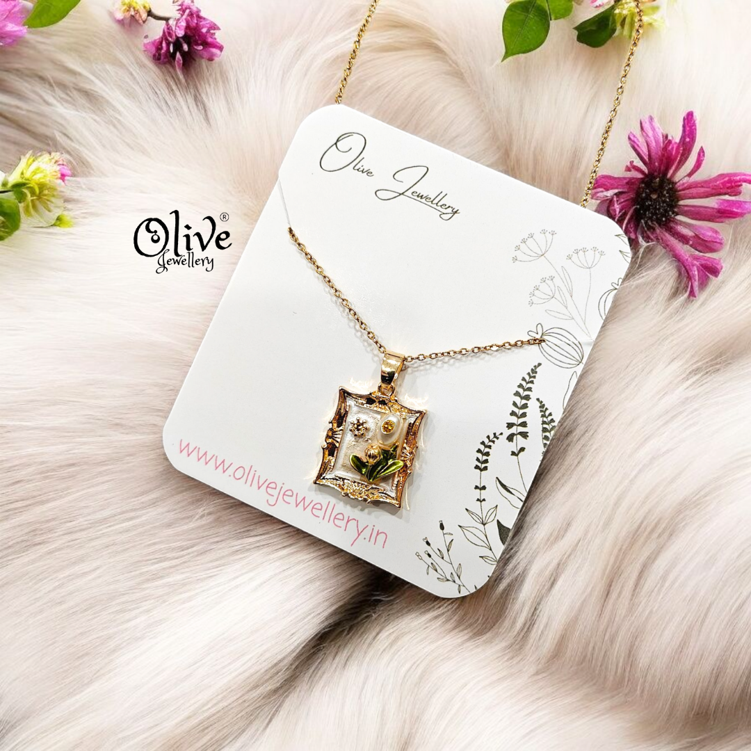 Enamel Pendants - Flower Frame