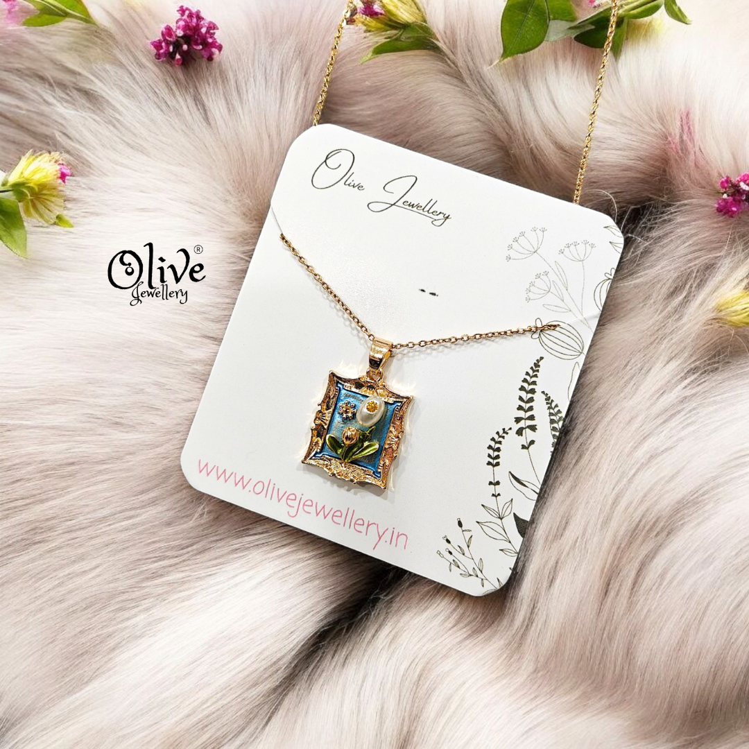 Enamel Pendants - Flower Frame