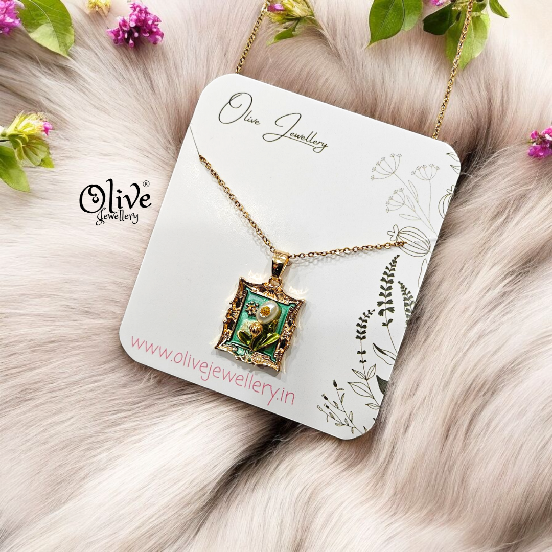 Enamel Pendants - Flower Frame