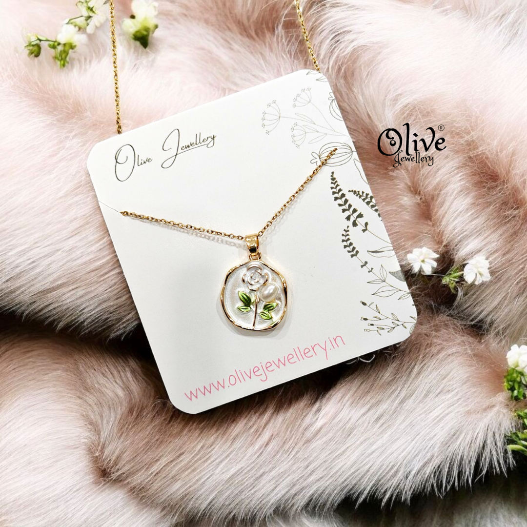 Enamel Pendants - Flower Round