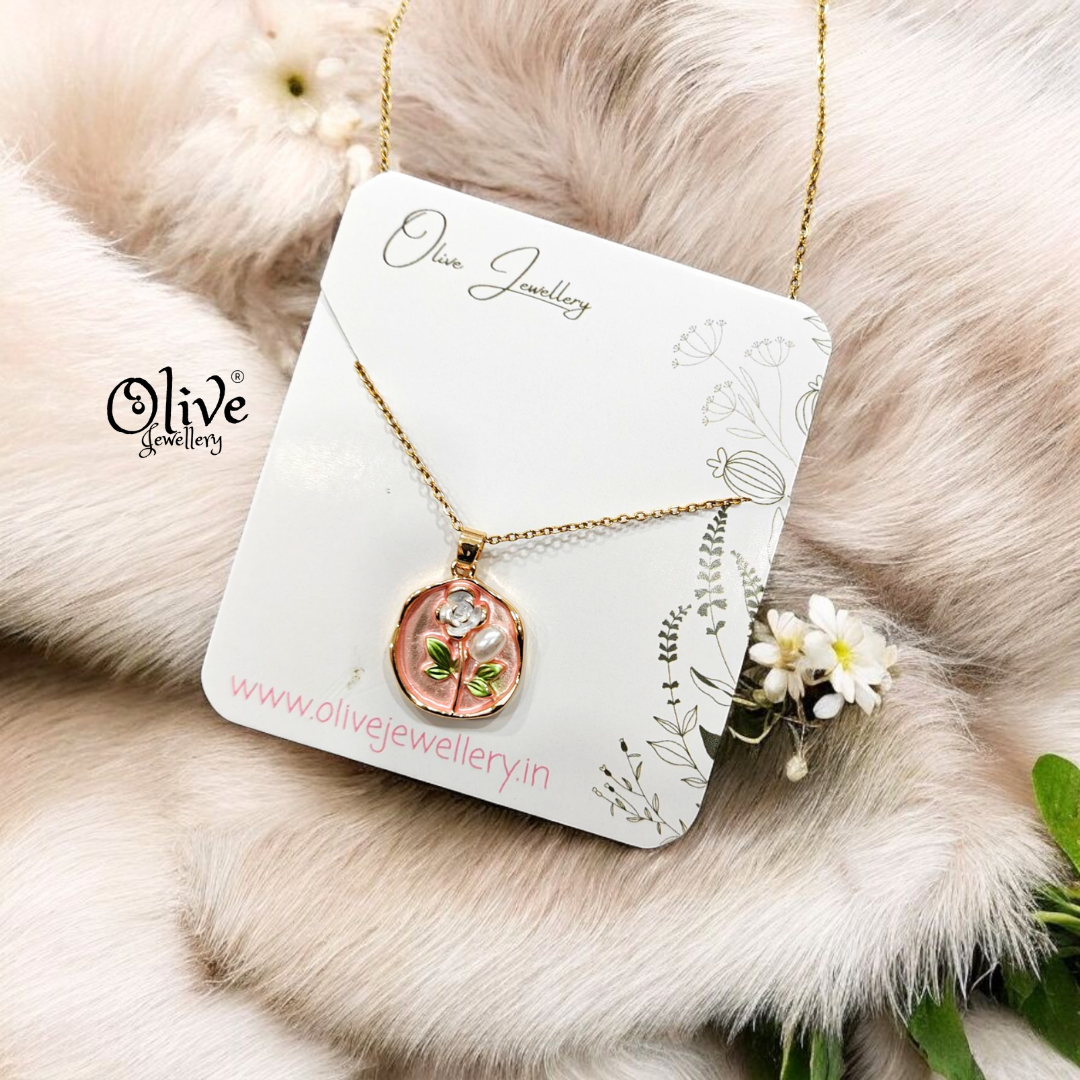 Enamel Pendants - Flower Round