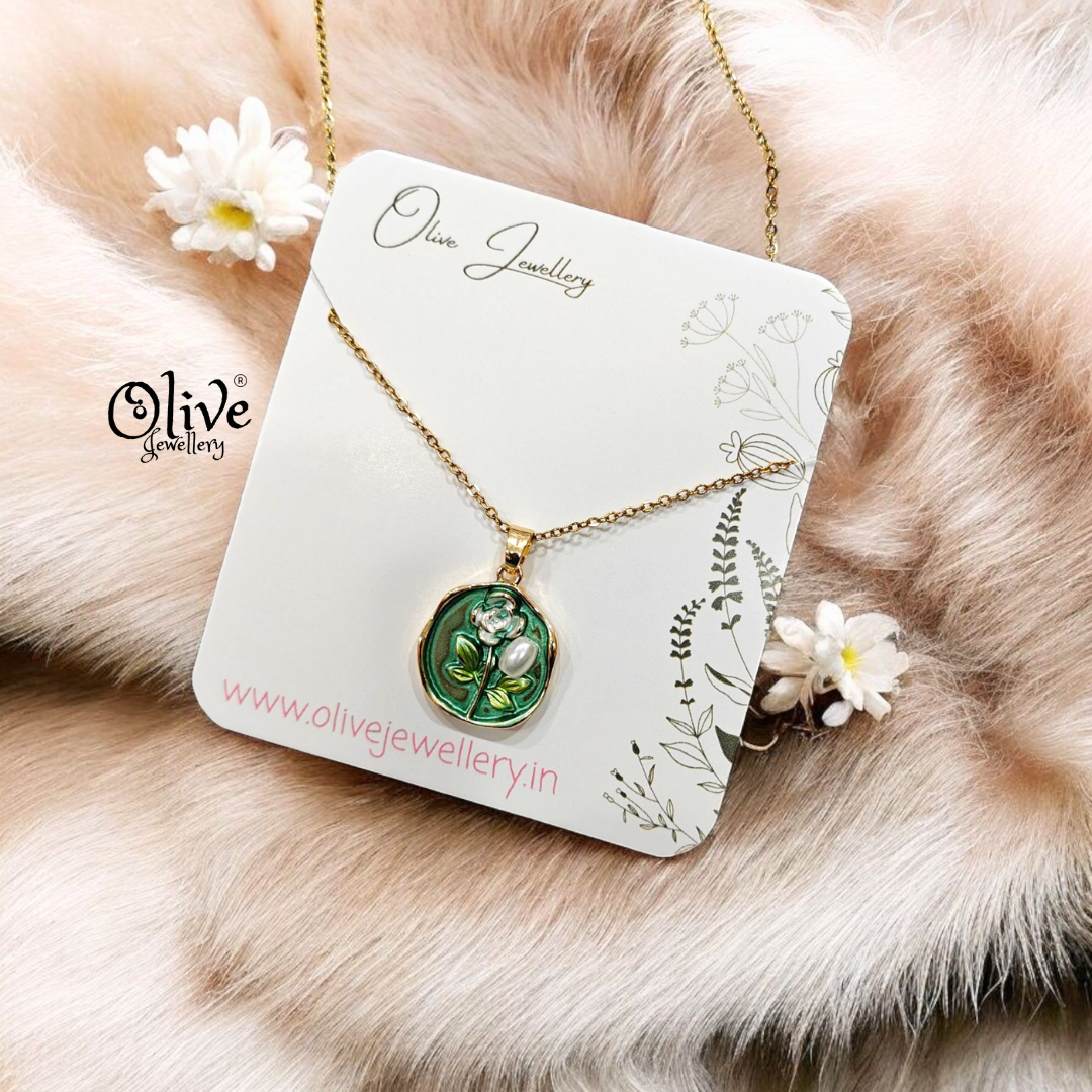 Enamel Pendants - Flower Round