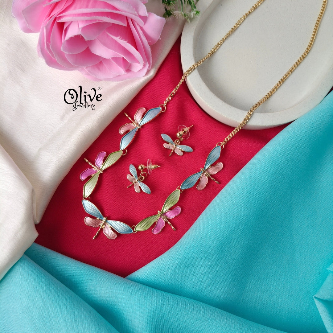 Dragonfly Enamel Necklace