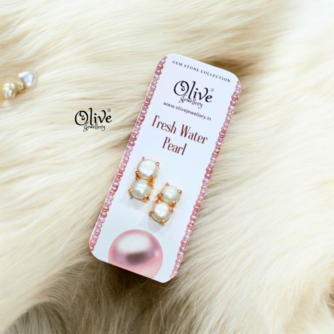 Fresh Water Pearl - Claw Fitting - Double Pearls