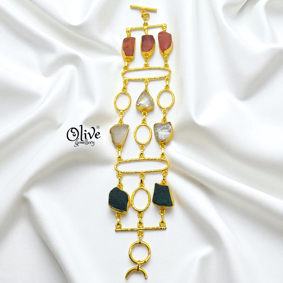 Natural Stone Bracelet - Collet Fitting -Raouf Shape- 48
