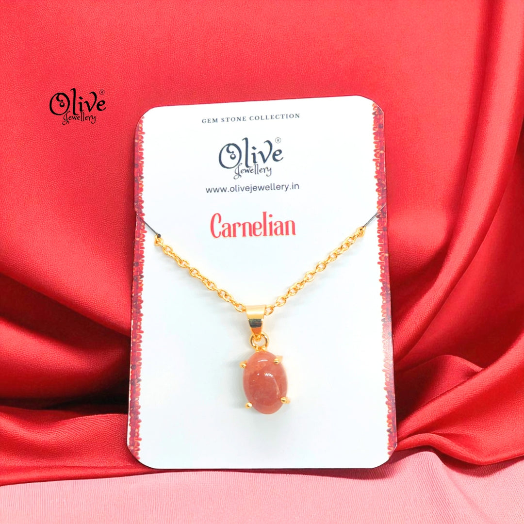 Golden Brass Collection Pendent - Natural Stones - Claw Fitting - Full Finished - Oval Shape - 30