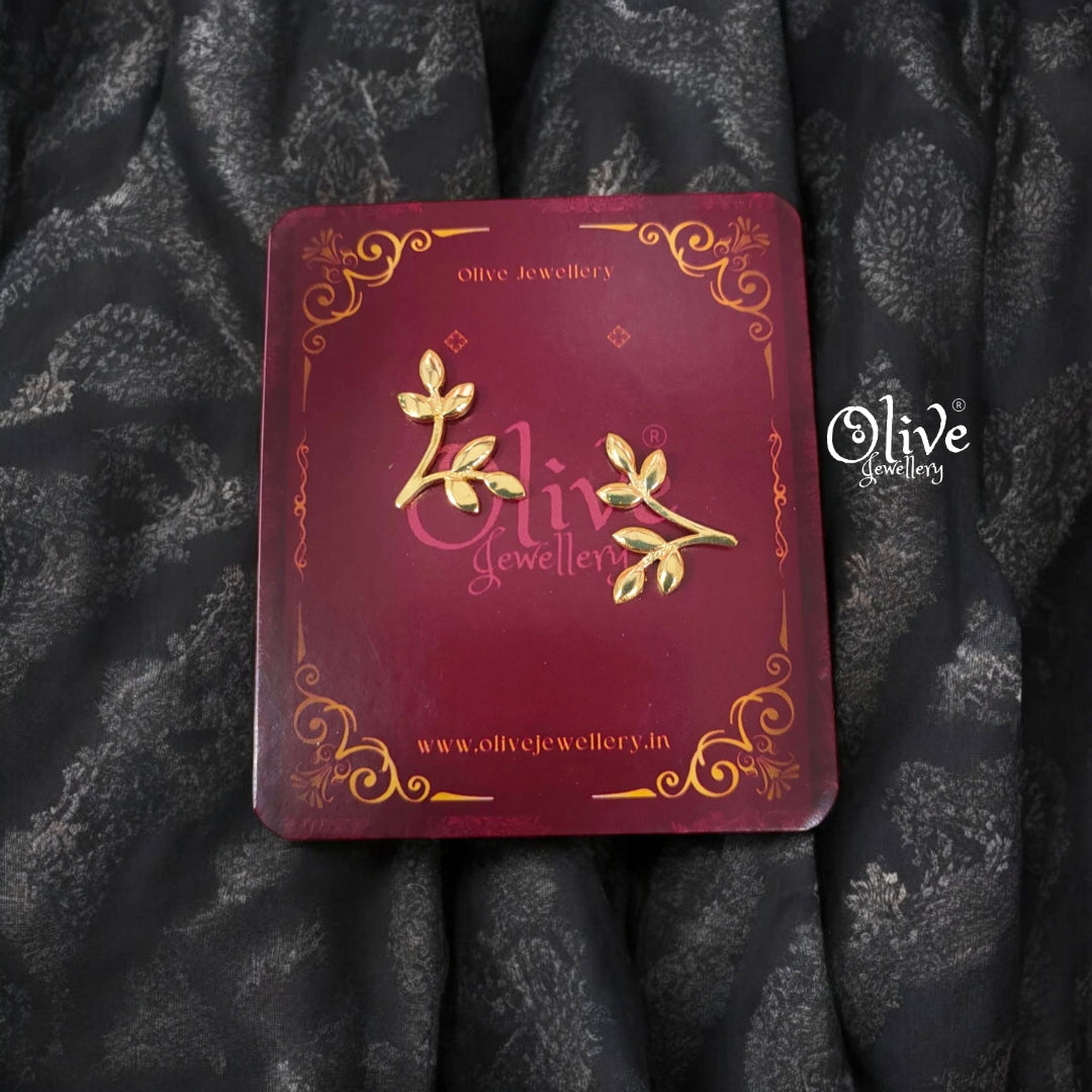 Golden Brass Earrings - 149