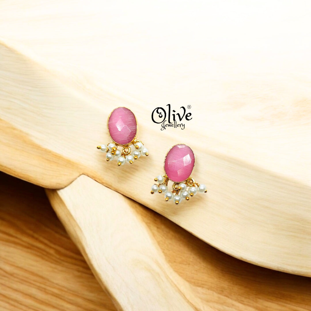 Golden Brass Earrings - 162