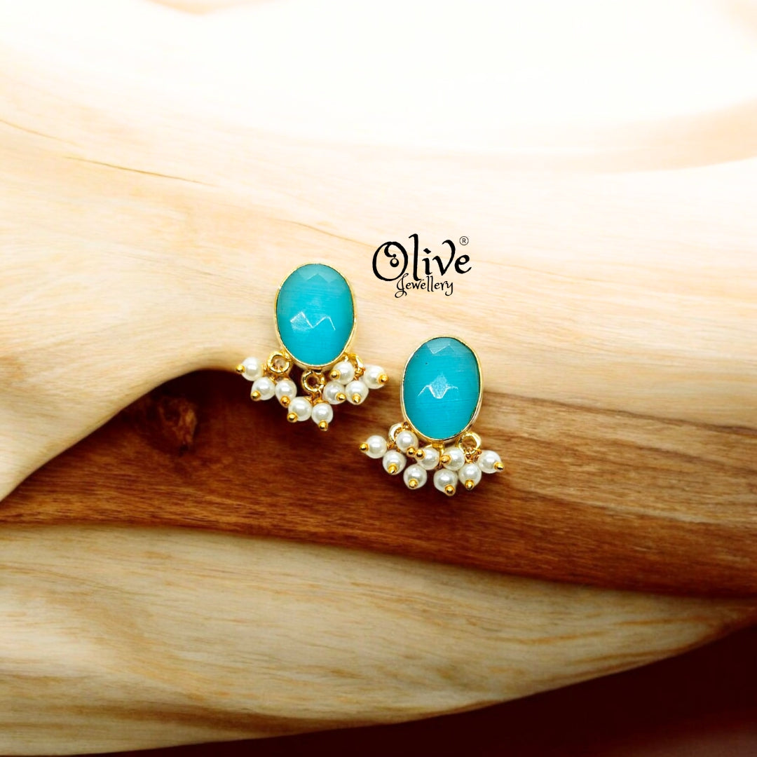 Golden Brass Earrings - 162