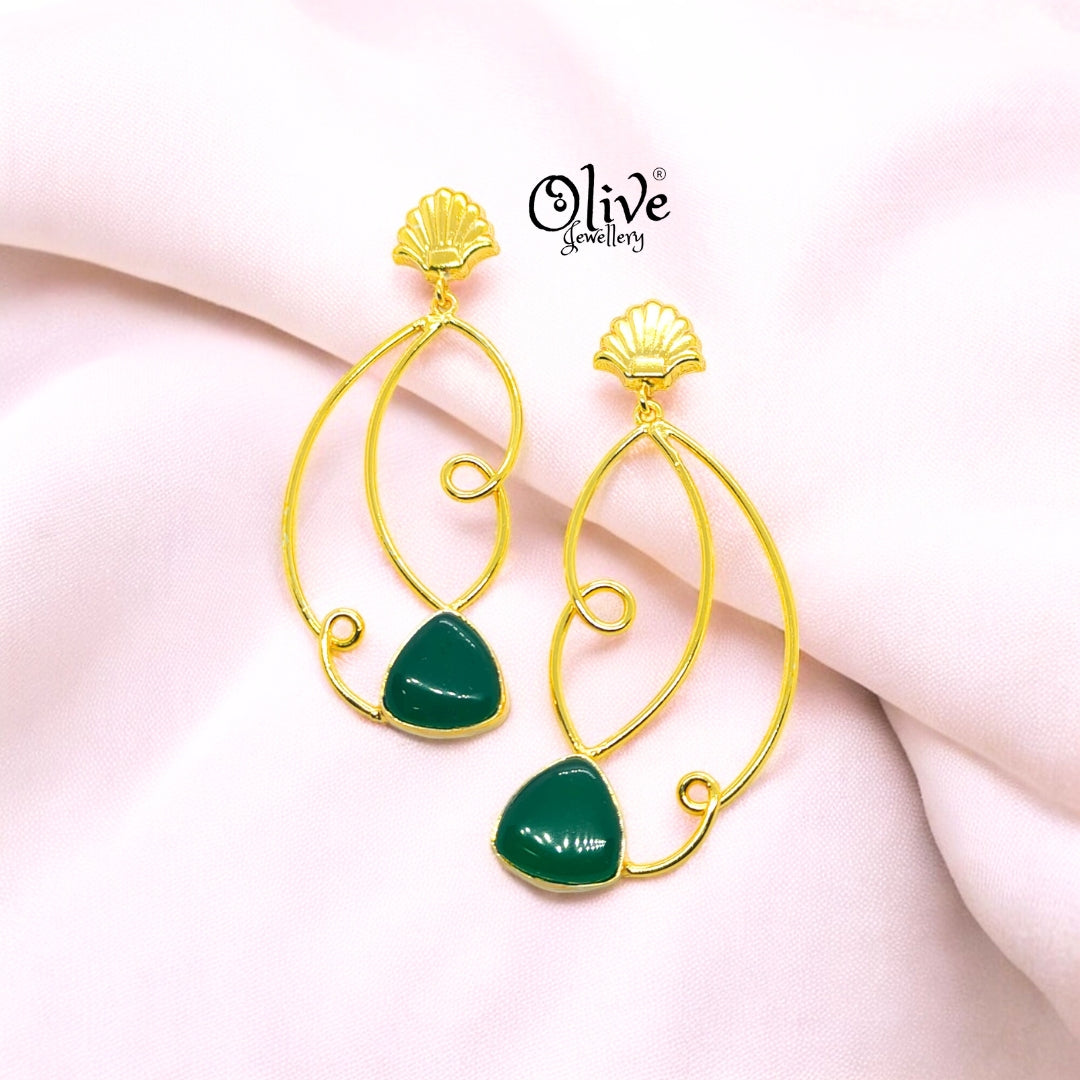 Golden Brass Earrings - 200