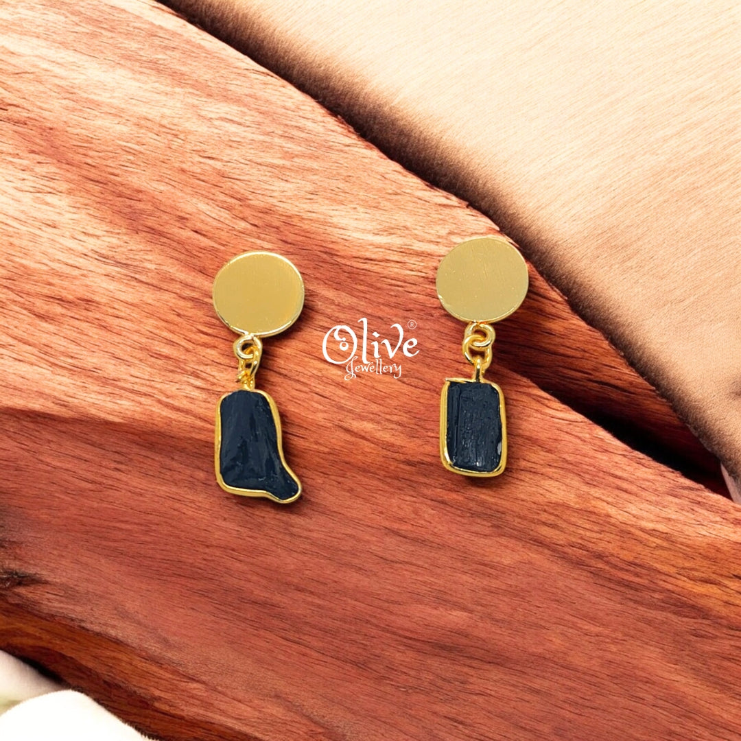 Golden Brass Earrings - 209